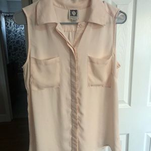 Cute pink tank button up